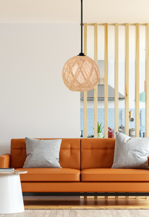 Homitis - Lustre 190 KE écru/marron - H.55cm OS