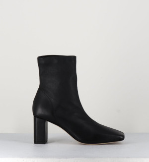 Vic Matie - Boots à enfiler en cuir stretch Blanc noirs - Talon 6,5 cm 35