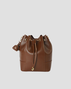 Christian Laurier - Sac sceau en cuir Liora marron - 30x27x15 cm OS