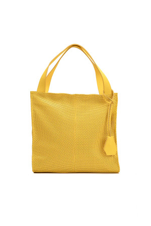 Christian Laurier - Sac à main en cuir Agatella jaune - 35x32x10cm OS