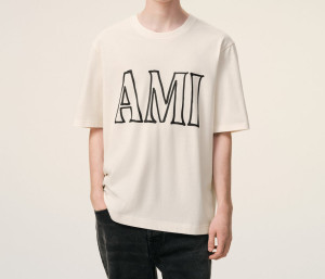 Ami Paris - T-shirt Print blanc S