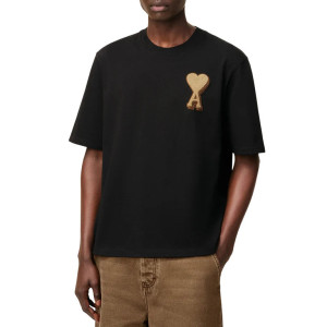 Ami Paris - T-shirt Patch Ami De Coeur noir beige S