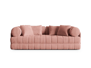 Cosmopolitan Design - Canapé convertible velours Kemi 3 places rose - 206x95x70 cm OS