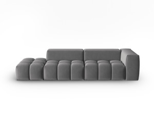 Cosmopolitan Design - Canapé modulable gauche en velours Verona 4 places gris chaud - 265x85x70 cm OS