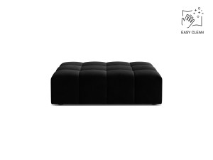 Cosmopolitan Design - Pouf velours Chicago 1 places noir - 102x84x42 cm OS