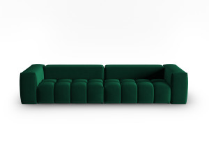 Cosmopolitan Design - Canapé modulaire velours Verona 5 places vert bouteille - 290x85x70 cm OS