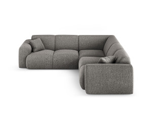 Cosmopolitan Design - Canapé d'angle symétrique Nolio 5 places gris - 252x252x72 cm OS