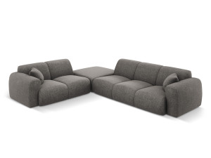 Cosmopolitan Design - Canapé d'angle gauche Nolio 4 places gris - 315x250x72 cm OS
