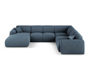 Cosmopolitan Design - Canapé d'angle panoramique droit ouvert Nolio 6 places bleu roi - 342x252x72 cm OS