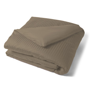 Fil blanc - Housse de couette en satin de coton vison 140x200 cm