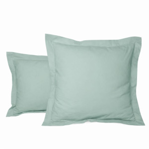 Fil blanc - Taie d'oreiller rectangle en percale de coton uni horizon - 50x70cm 50x70 cm