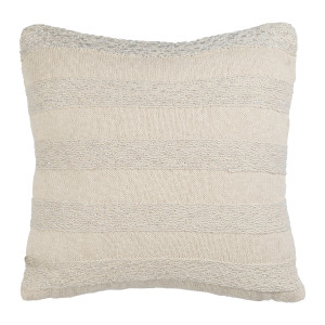 Côté Table - Housse de coussin en coton Ombelio naturelle/argentée - 45x45 cm OS