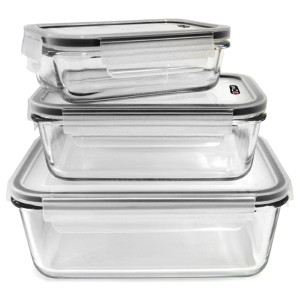 Cook Concept - 3 Plats special four + couvercles hermétiques transparents OS