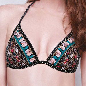 Gottex - Haut de Maillot Triangle Seychelles turquoise et marron 38