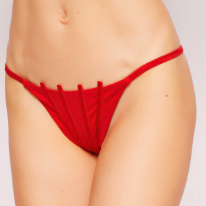 La Perla - Bas de Maillot Graphique Couture rouge 44