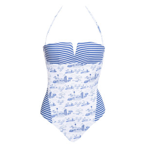 Daïva - Maillot de bain 1 pièce Louisa Candor marine/blanc M