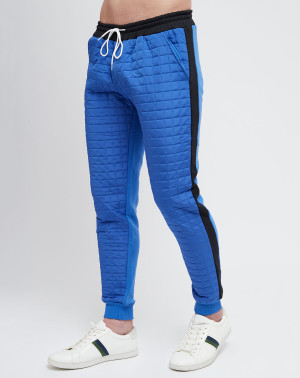 Castelbajac - Pantalon de jogging bimatière bleu XXL