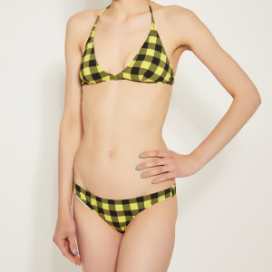 Laura Urbinati - Maillot de bain 2 pièces Triangle vichy jaune TF.36/TI.40