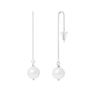 Mitzuko - Boucles d'oreilles Argent Perles d'Eau Douce blanches OS