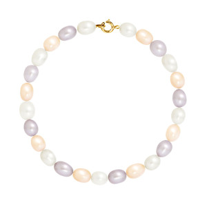 Mitzuko - Bracelet Lin Or Jaune Perle d'Eau Douce pastel OS