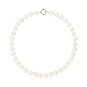 Mitzuko - Bracelet Rang Or Blanc Perles d'Eau Douce blanches OS