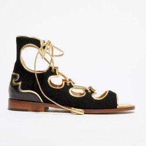 Carel - Sandales en Velours de Cuir Natalino noir/doré 36,5
