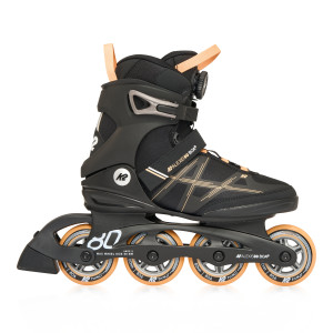 Rolki fitness damskie K2 Alexis 80 Boa - Czarno/Pomarańczowe - 36