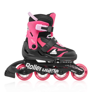 Rolki dla dzieci Rollerblade Microblade - Czarno/Różowe Regulowan - 28-32