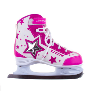 Łyżwy CCM Glitter JR - Biało/Różowe - 35