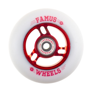 Famus 3 Spokes 90mm/86A + ABEC 9 - Czerwono/Białe