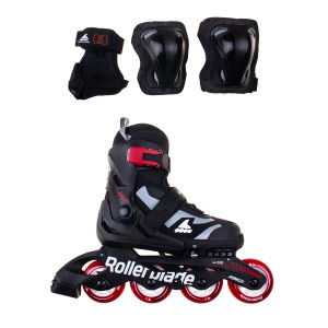 Rolki dla dzieci Rollerblade Microblade Combo - Czarno-Czerwone R - 28-32