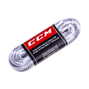 Sznurówki CCM Hockey Wax Laces - Białe - 305cm