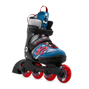 Rolki Dziecięce Regulowane K2 Eddie Pro - Czarno-Niebieskie Adjus - 29-34