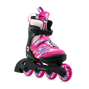 Rolki Dziecięce Regulowane K2 Lumi Pro - Czarno-Różowe Adjustable - 35-40