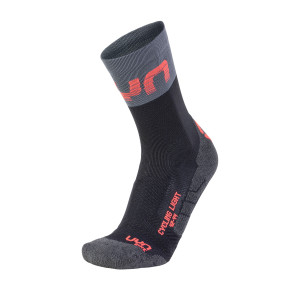 UYN Light Socks Man - Czarno/Szaro/Hibiscus - 39-41