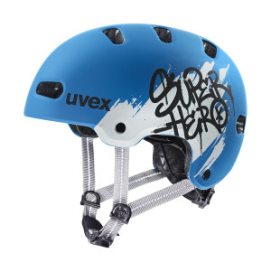 Kask Uvex Kid 4 Style Super Hero - Niebieski Mat - 55-58
