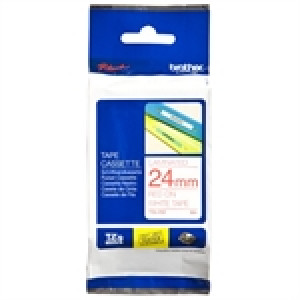 Brother TZe-252 cinta 24mm texto rojo sobre blanco (8M)