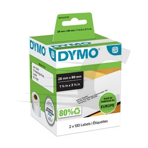 Dymo 99010 (S0722370) etiquetas de dirección 89 x 28mm (2 unidades)
