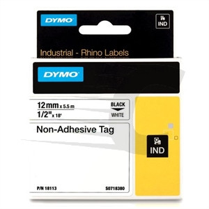 Dymo 18113 (S0718380) cinta no adhesiva negro sobre blanco 12mm