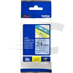 Brother TZe-551 - 24 mm cinta laminada negro sobre azul (8 m)