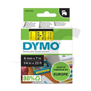 Dymo 43618 (S0720790) cinta negro sobre amarillo 6mm