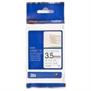 Brother TZe-N201 fita não laminada branco/preto 3.5mm x 8m