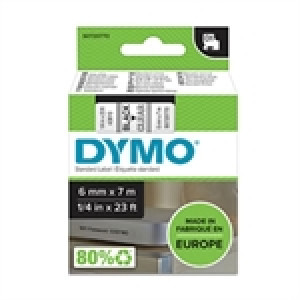 Dymo 43610 preto sobre transparente 6 mm (7m)