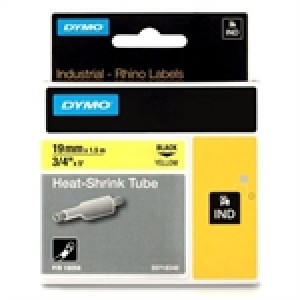Dymo 18058 RHINO fita Tubo 19mm x 5.5m preto sobre amarelo