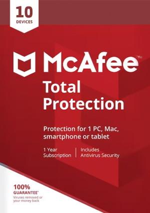 McAfee Total Protection Gift Card (1 Year/10 Devices) (PC, Android, Mac, iOS)