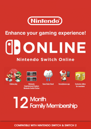 Nintendo Switch Online 12 Monate (365 Tage) Familienmitgliedschaft Switch