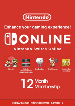 Nintendo Switch Online 12 Months Membership Switch & Switch 2 (Europe & UK)