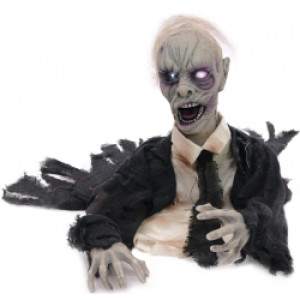 Halloween Dekoration, Animeret Figur med Lys- og Lydeffekter, Zombie, 4 animeret