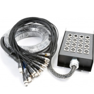 StageBox Multikabel 12-input / 4-output XLR, 30 meter slange scene stage snake