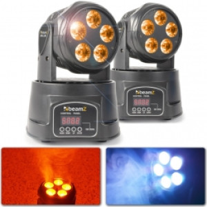BeamZ MHL90 Mini Moving Head Wash 5x 18W 6-in-1 LEDs - Pakketilbud bundle ingen